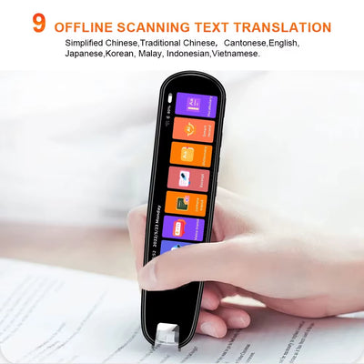 MD04 Smart AI Scan Pen BT Translator Voice Multi 134 Languages Support 3.38 Inch Touch Screen Photo Offline Record Translation