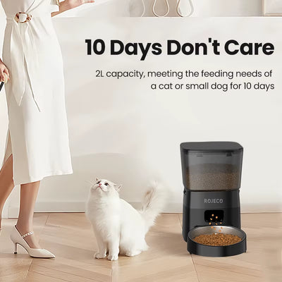 Automatic Dog Feeder Smart Food Kibble Dispenser for Pet Cats Auto Food Storage Container Button Version Dog Feeding Bowl