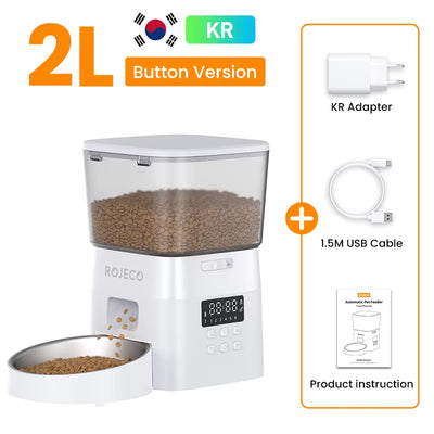 Automatic Dog Feeder Smart Food Kibble Dispenser for Pet Cats Auto Food Storage Container Button Version Dog Feeding Bowl