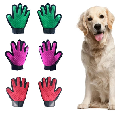 2Pcs Cat Grooming Glove for Cats Wool Glove Pet Hair Deshedding Brush Comb Glove for Pet Dog Cleaning Massage Glove for Animal