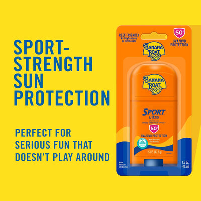 Sport Ultra SPF 50 Sunscreen Lotion 8Oz & Sport Ultra Reef Friendly Stick SPF 50 1.5Oz Sun Protection