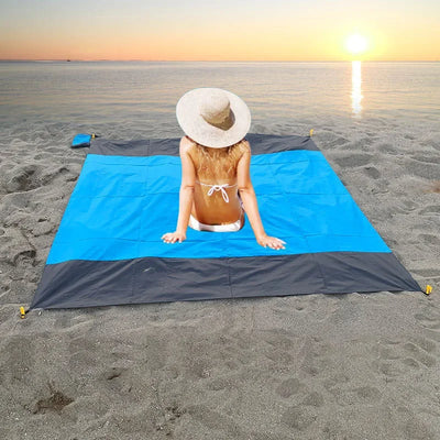 2X2.1M Waterproof Pocket Beach Mat Blanket Folding Camping Mattress Portable Lightweight Mat Outdoor Picnic Mat Sand Beach Towel