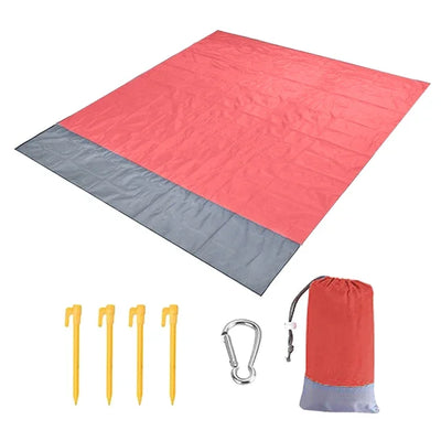 2X2.1M Waterproof Pocket Beach Mat Blanket Folding Camping Mattress Portable Lightweight Mat Outdoor Picnic Mat Sand Beach Towel
