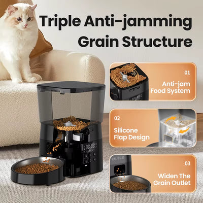 Automatic Dog Feeder Smart Food Kibble Dispenser for Pet Cats Auto Food Storage Container Button Version Dog Feeding Bowl