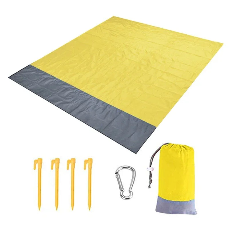 2X2.1M Waterproof Pocket Beach Mat Blanket Folding Camping Mattress Portable Lightweight Mat Outdoor Picnic Mat Sand Beach Towel