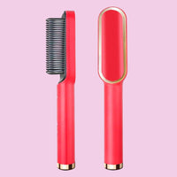 Hair Straightener Brush Straightening Curler Hot Comb Electric Adjustable Heat