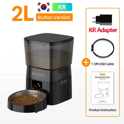 Automatic Dog Feeder Smart Food Kibble Dispenser for Pet Cats Auto Food Storage Container Button Version Dog Feeding Bowl