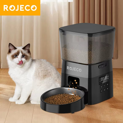 Automatic Dog Feeder Smart Food Kibble Dispenser for Pet Cats Auto Food Storage Container Button Version Dog Feeding Bowl