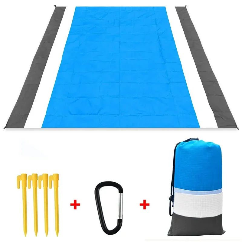 2X2.1M Waterproof Pocket Beach Mat Blanket Folding Camping Mattress Portable Lightweight Mat Outdoor Picnic Mat Sand Beach Towel