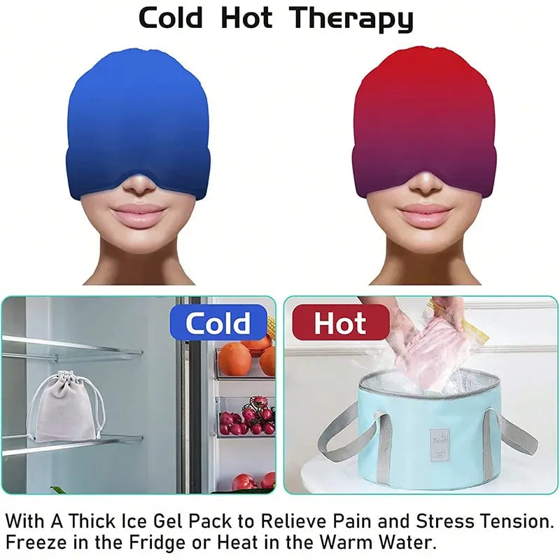 Gel Cold Headache Ice Cap Migraine Relief Pressure Relaxation Pain Head Heat Treatment Eye Mask Stress Pain Relief Sleep Tool