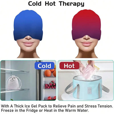 Gel Cold Headache Ice Cap Migraine Relief Pressure Relaxation Pain Head Heat Treatment Eye Mask Stress Pain Relief Sleep Tool