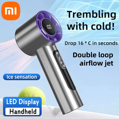 Xiaomi Handheld Portable Fan 100 Wind Speeds Adjustable Usb Charging Mini Outdoor Portable Turbo Long-Lasting High Speed Fan