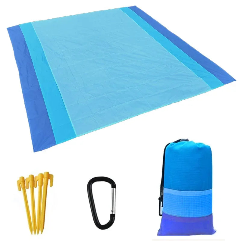 2X2.1M Waterproof Pocket Beach Mat Blanket Folding Camping Mattress Portable Lightweight Mat Outdoor Picnic Mat Sand Beach Towel