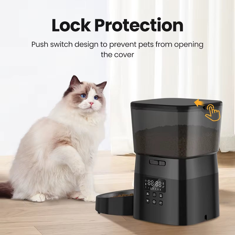 Automatic Dog Feeder Smart Food Kibble Dispenser for Pet Cats Auto Food Storage Container Button Version Dog Feeding Bowl